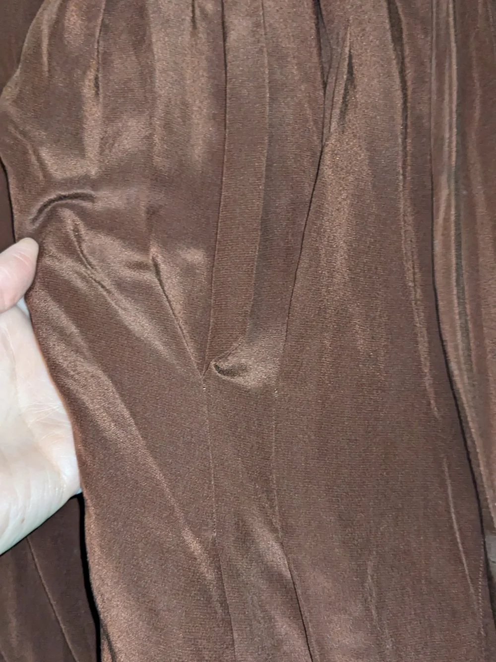 Chocolate Brown Tie-Back Blouse 100% Silk Quiet Luxury Rich Girl